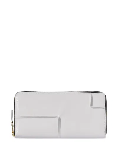 Comme Des Garçons Panelled Zip-around Wallet In Gray