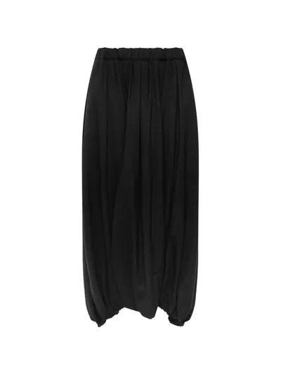 Comme Des Garçons Parachute Wool Georgette Trousers In Black