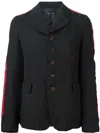 Comme Des Garçons Patch Stripe Blazer In Black