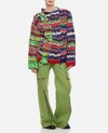Comme Des Garçons Multicolor Draped Effect Patch Sweater In Multi