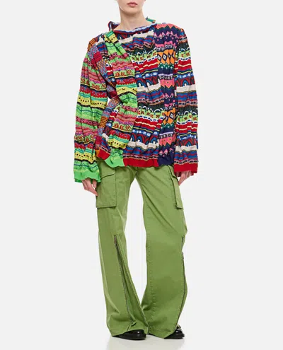 Comme Des Garçons Graphic Detailed Long Sleeved Sweater In Multicolour