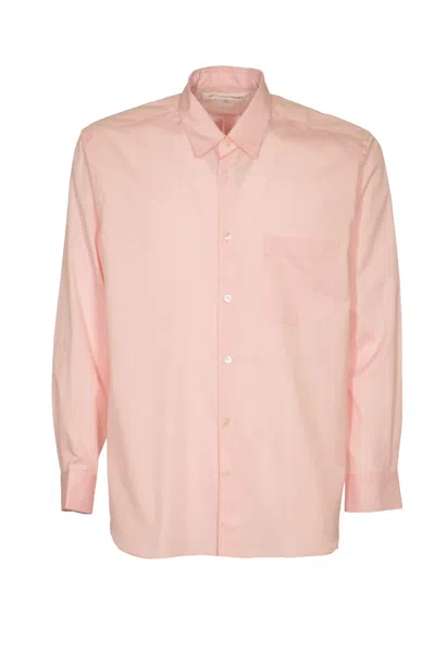 Comme Des Garçons Patched Pocket Plain Formal Shirt In Pink