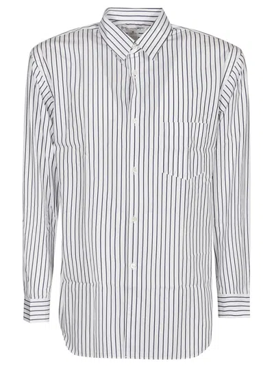 Comme Des Garçons Patched Pocket Striped Shirt In .