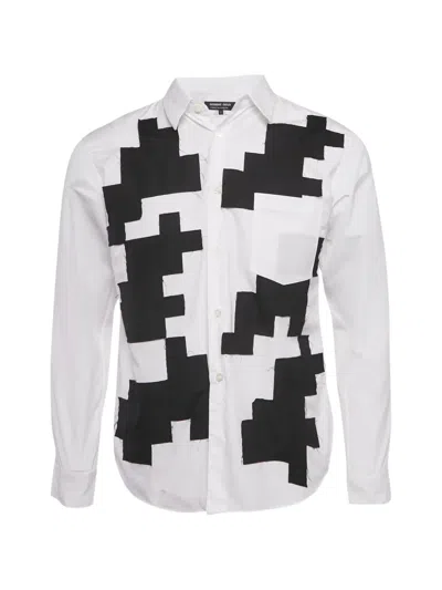 Pre-owned Comme Des Garçons Patchwork Cotton Shirt In White