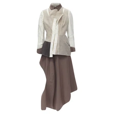 Comme Des Garçons Comme Des Garcons Patchwork Inside Out Jacket Skirt In Beige