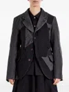 Comme Des Garçons Patchwork Pinstriped Jacket In Black