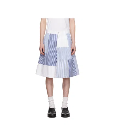 COMME DES GARÇONS PATCHWORK STRIPED SHORTS