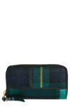 Comme Des Garçons Patchwork Tartan Zip Wallet In Green