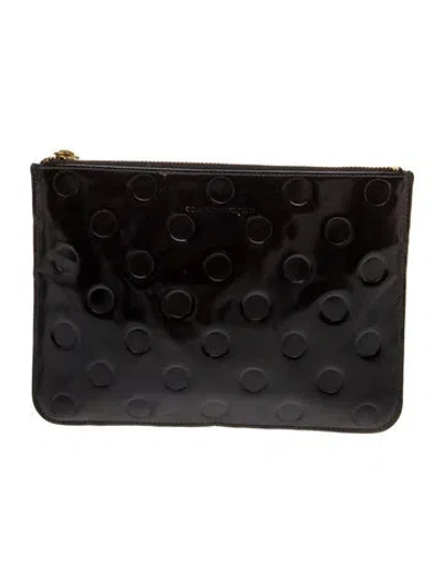 Pre-owned Comme Des Garçons Patent Leather Portfolio In Black