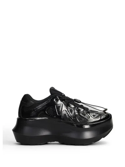 Comme Des Garçons Patent-finish Chunky-sole Sneakers In Black