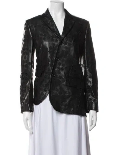Pre-owned Comme Des Garçons Patterned Blazer In Black