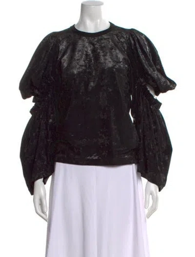 Pre-owned Comme Des Garçons Patterned Crew Neck Top In Black