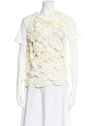 Pre-owned Comme Des Garçons Patterned Crew Neck Top In Yellow