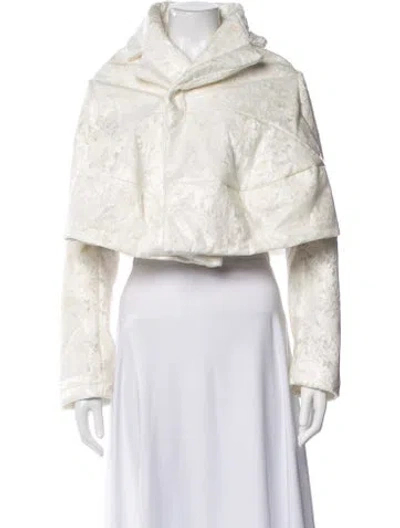 Pre-owned Comme Des Garçons Patterned Jacket In White