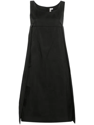 Comme Des Garçons Patterned-jacquard Sleeveless Dress In Black