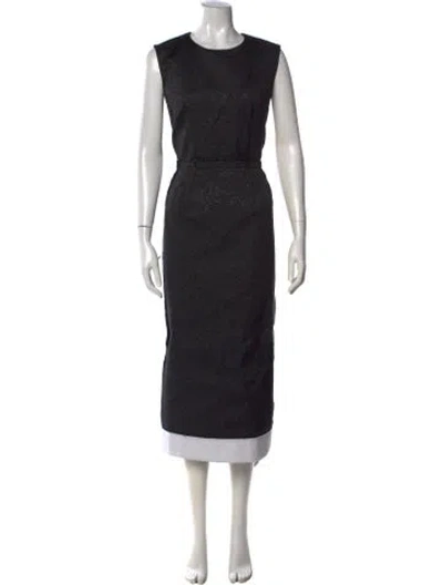 Pre-owned Comme Des Garçons Patterned Long Dress In Black
