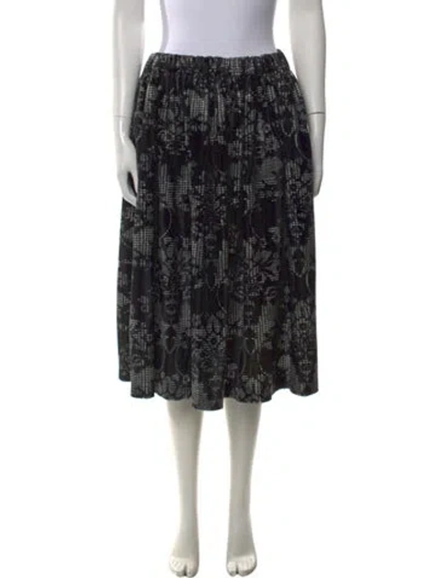 Pre-owned Comme Des Garçons Patterned Midi Length Skirt In Black