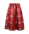 Comme Des Garçons Patterned Wide-leg Pants In Red Multi