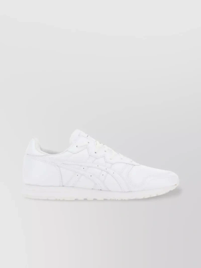 Comme Des Garçons Perforated Synthetic Leather Runner Sneakers With Contrasting Sole In White