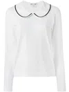 Comme Des Garçons Peter Pan Collar Sweater In White