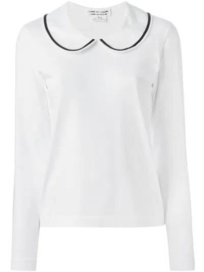Comme Des Garçons Peter Pan Collar Sweater In White