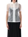 Comme Des Garçons Sheer Fabric Ruffle Detail Peter Pan Collar