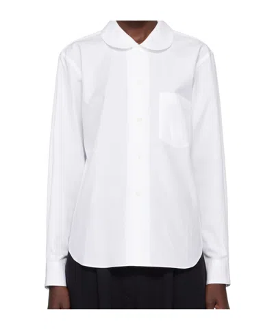 Comme Des Garçons Peter Pan Collared Shirt In White