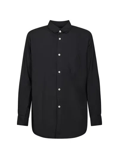 Comme Des Garçons Long-sleeved Shirt With Classic Collar And Buttoned Cuffs In Black