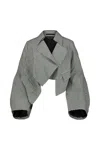 Comme Des Garçons Pied A Poule Cropped Jacket In Multi