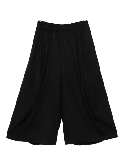 Comme Des Garçons Pinestripe Wide-leg Trousers In Black