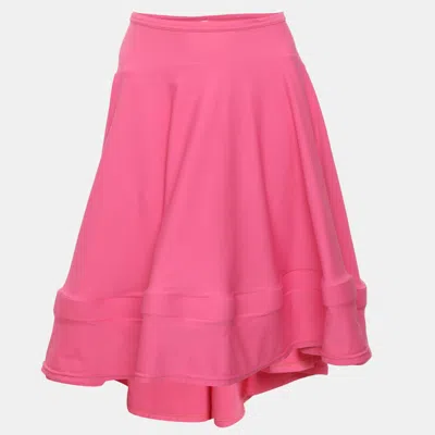 Pre-owned Comme Des Garçons Comme Des Garcons Pink Neoprene Flared Skirt M
