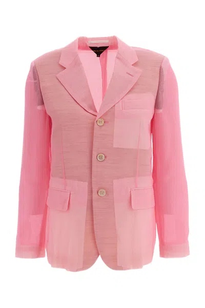 Comme Des Garçons Pink Semi-sheer Tailored Blazer