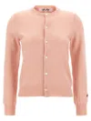 Comme Des Garçons Pink Small Heart Cardigan In Pink