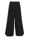 Comme Des Garçons Pinstripe Cuffed Trousers In Black
