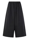 Comme Des Garçons Pinstripe Elasticated Trousers In Black