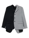 Comme Des Garçons Pinstriped Two-tone Jacket In Black