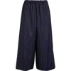 Comme Des Garçons Pinstripe Wool & Silk Blend Wide Leg Pants In Blue