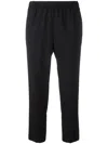 Comme Des Garçons Pinstriped Cropped Trousers In Blue