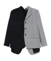 Comme Des Garçons Pinstriped Two-tone Jacket In Multi