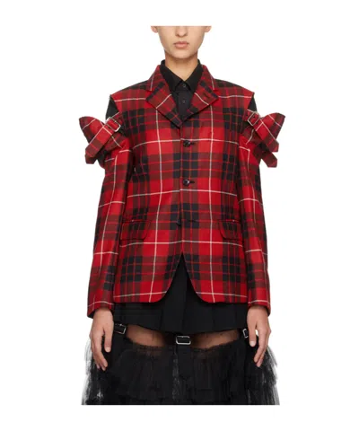 Comme Des Garçons Plaid Casual Jacket In Black