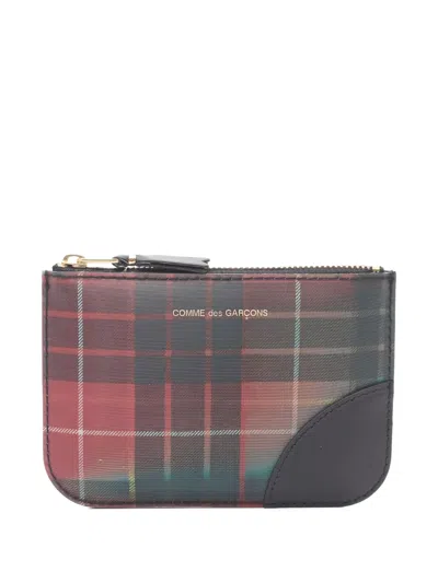Pre-owned Comme Des Garçons Plaid Coin Purse In Black