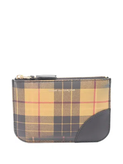 Pre-owned Comme Des Garçons Plaid Coin Purse In Neutral