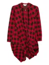 Comme Des Garçons Plaid Dress In Red