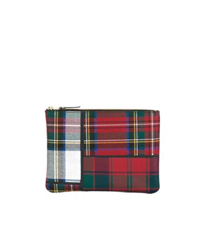 Comme Des Garçons Plaid Handbag Purse Red