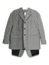Comme Des Garçons Plaid-pattern Blazer In Gray