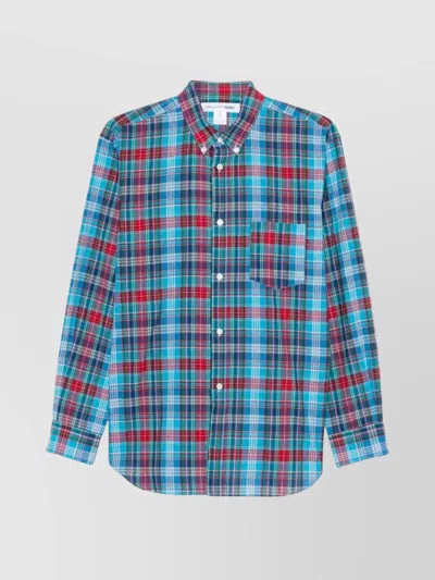COMME DES GARÇONS PLAID PATTERN SHIRT FEATURING BOX-PLEAT DETAIL