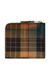 Comme Des Garçons Plaid-pattern Wallet In Green