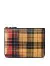 Comme Des Garçons Plaid-pattern Wallet In Black