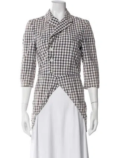 Pre-owned Comme Des Garçons Plaid Print Blazer In Multi
