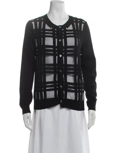 Pre-owned Comme Des Garçons Plaid Print Crew Neck Sweater In Gray